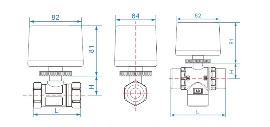 motorized three way valve